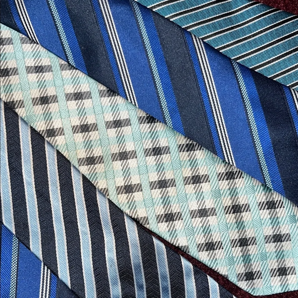 Stylish Kids Clip On Ties Set - Blue, Gray, White